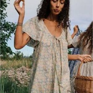 Christy Dawn Blue and Cream Floral dress